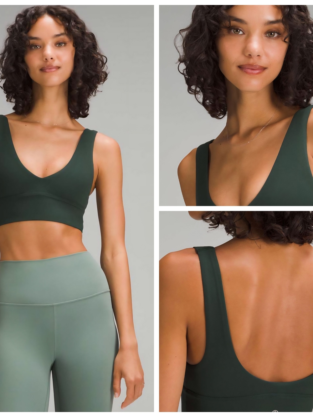 Everyday V-Neck Sports Bra - Olive Green Size 4